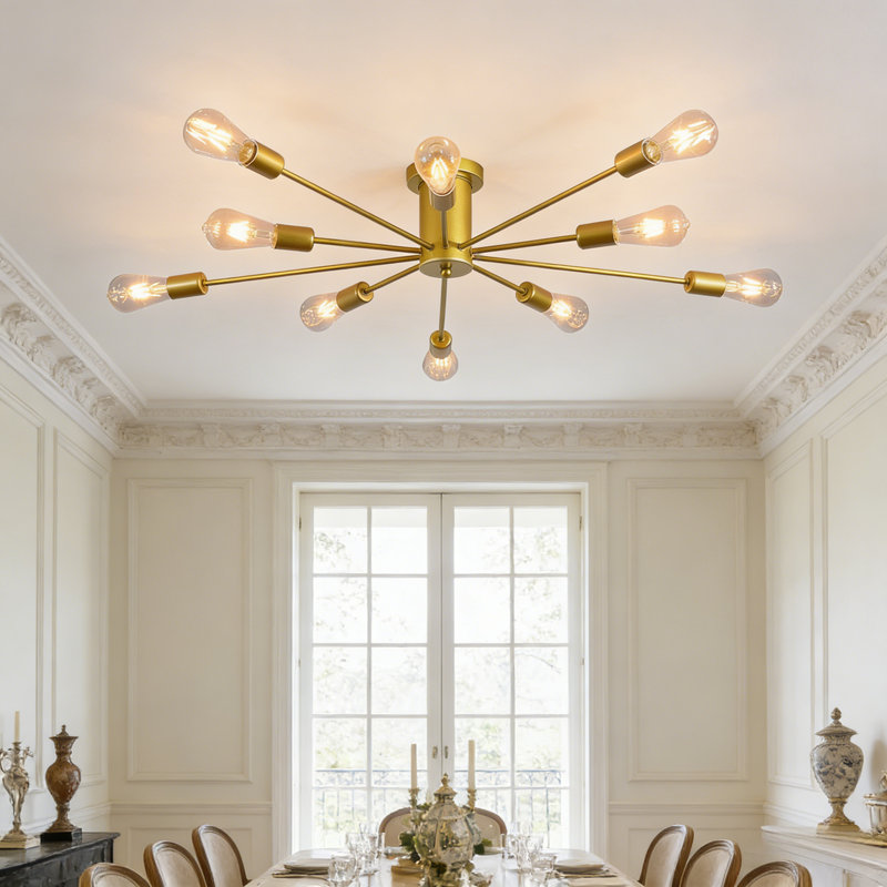 Orren Ellis Lorise 10 - Light Sputnik Sphere Chandelier & Reviews